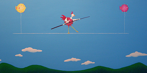 chicken on a highwire