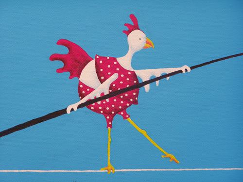 chicken on a highwire