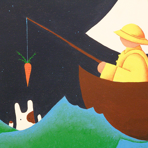 sailor fishing for rabbits