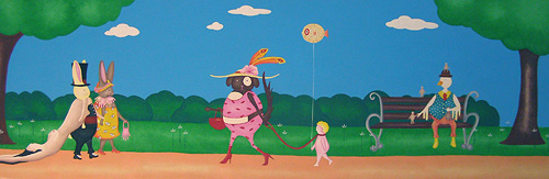 animals walking in the park
