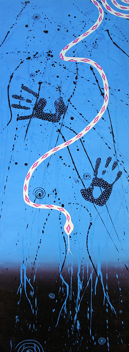 snake and hands