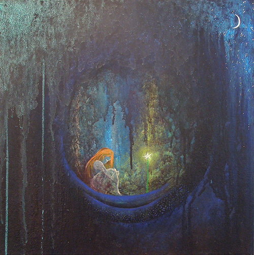 girl in a cave