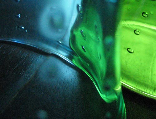 blue and green glass